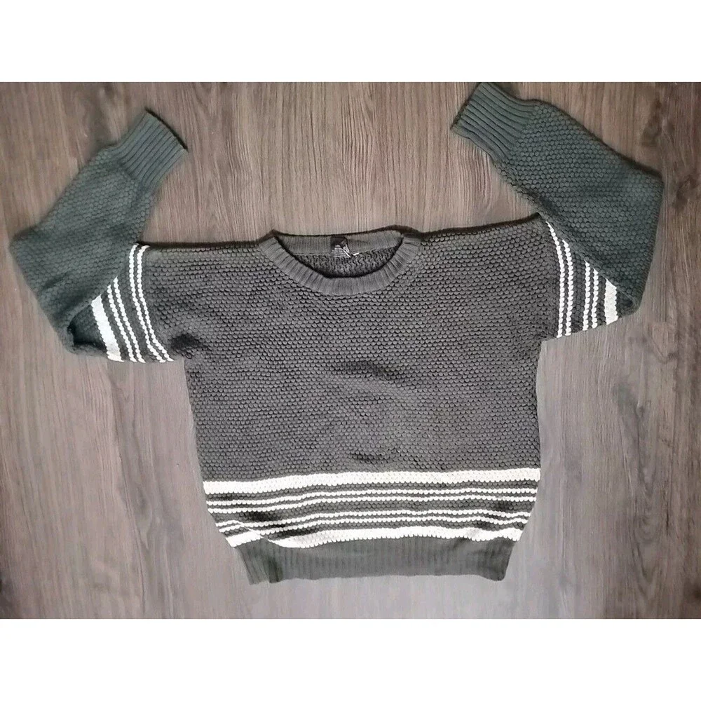 Hi Gear Sweater Womens Size Xl pullover Gray White Vintage Crewneck 100% Cotton